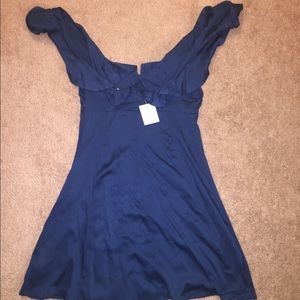 Urban Outfitters blue Kimchi ruffle mini dress